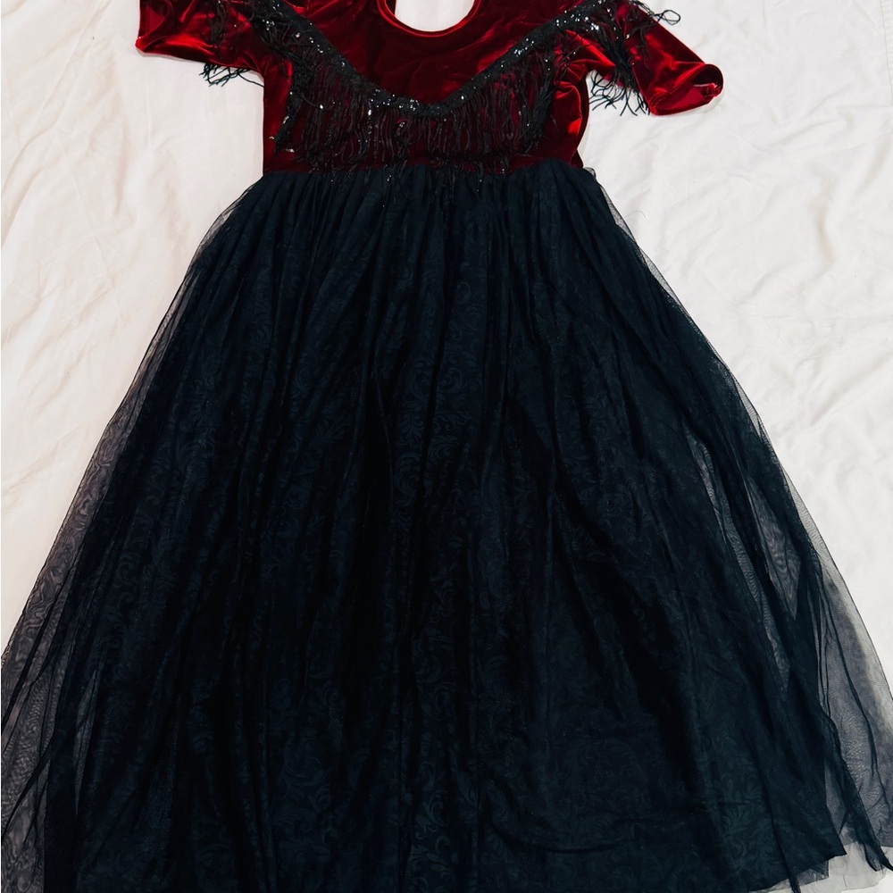 Elegant Red and Black Dress